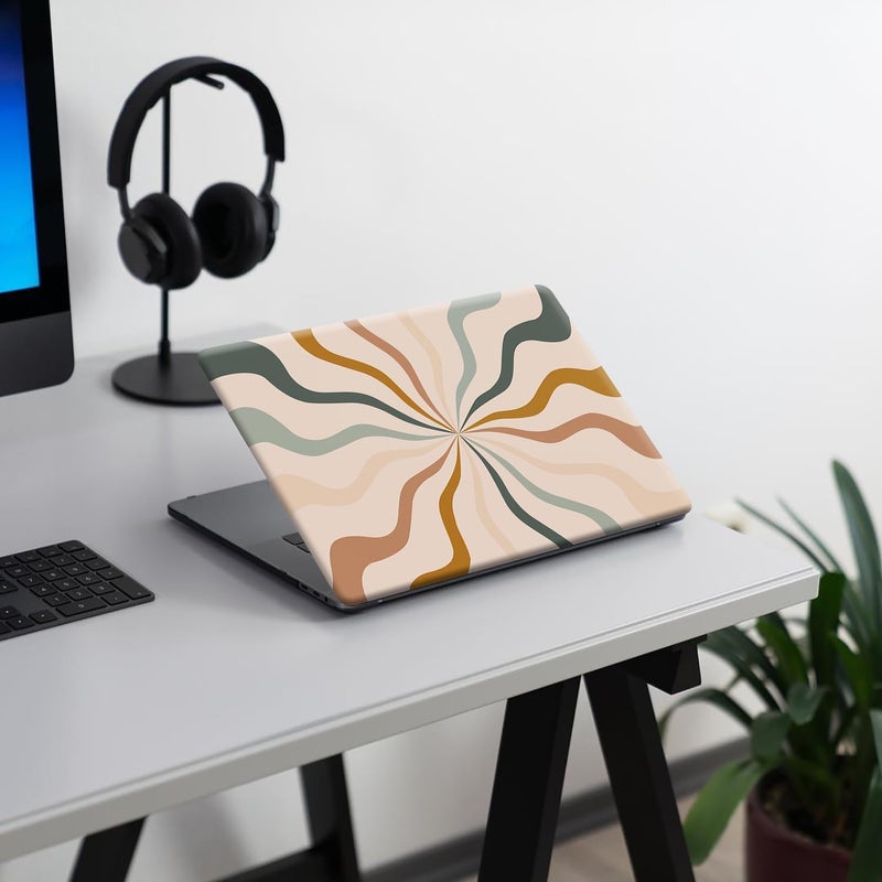FUNUT for MacBook Air 13 inch Case M1 2021 2020 2019 2018 Release A2337 A2179 A1932 Touch ID, MacBook Air 2021 Cover Laptop Plastic Hard Shell Case & Keyboard Cover MacBook Air 13 inch, Wave Pattern - Image 4
